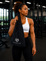 Black Cheetah-  Microfiber Face Towel